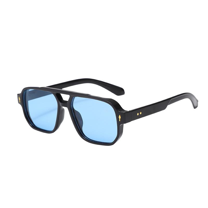 New Fashionable Men's Double Beam Sunglasses, Pilot's Retro Casual Driving Sunglasses, UV Protection
