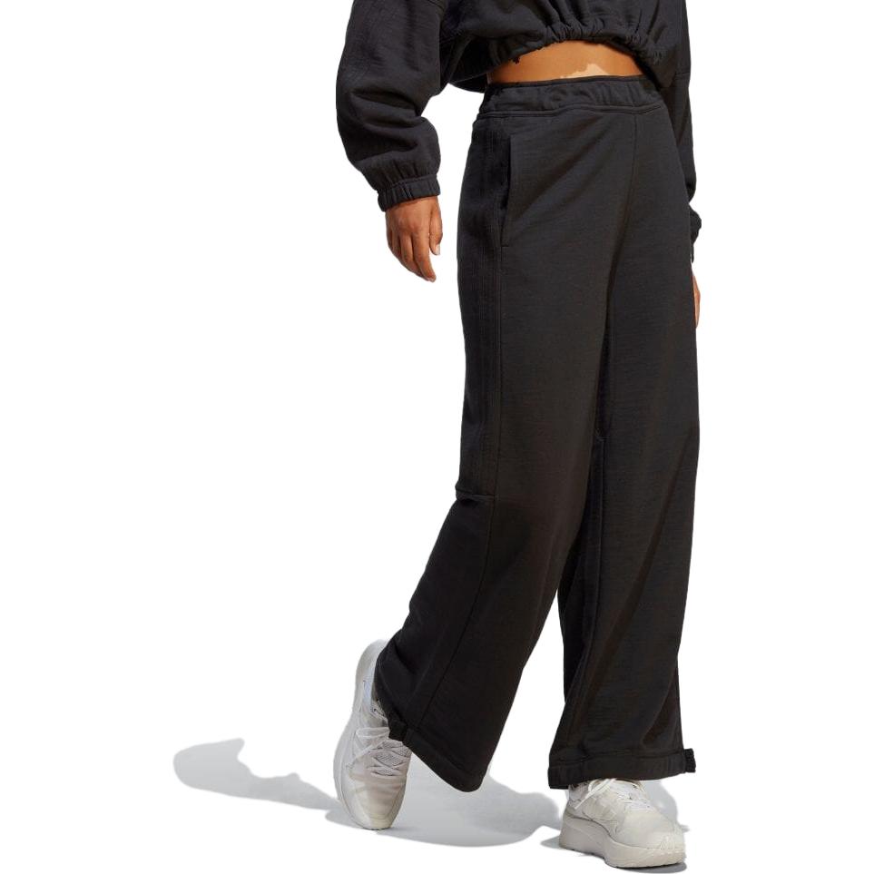 Adidas Wide-Leg Logo Joggers Women Bottoms Black IC6623