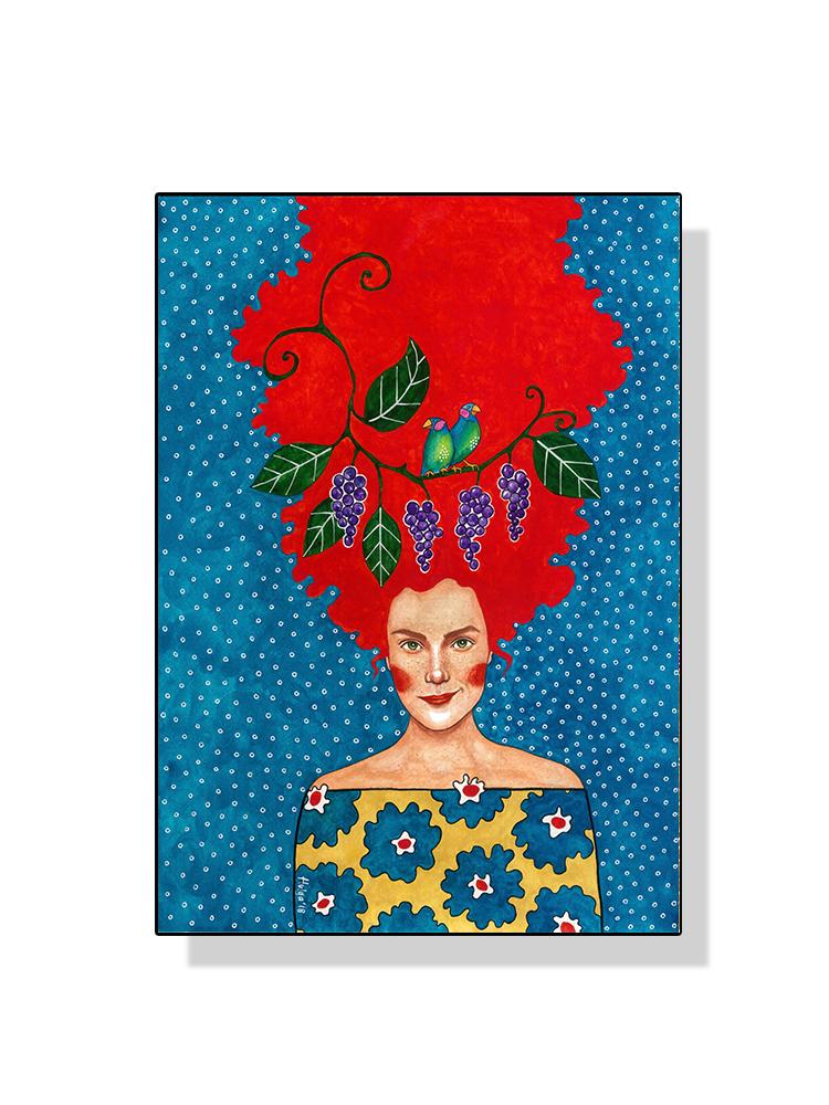 Abstrato Flor Mulher Menina Cabelo Moda Pôster Pintura em Tela Nordic Arte de Parede Imagem Para Sala de Estar Moderna Decoração de Casa