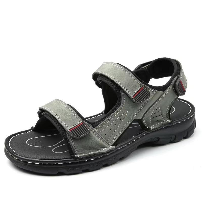 2025 New Summer Leather Sandals Men's Trend Cool Slippers Casual Sports Beach Shoes Cowhide Outdoor Large Size