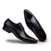 Men's Pointed Toe Leather Dress Shoes - Black European Style