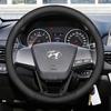 Ultra-Thin Genuine Leather Steering Wheel Cover Hyundai Elantra 2012-2015 Sport Style Universal Fit 38cm Diameter