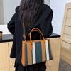 Commuter contrasting striped handbag bag women's fashion messenger bag new women's versatile bag