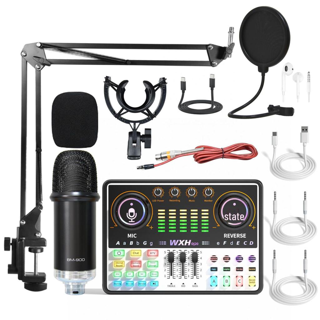 "BM800 Microphone and Sound Card Set for Mobile Live Streaming"