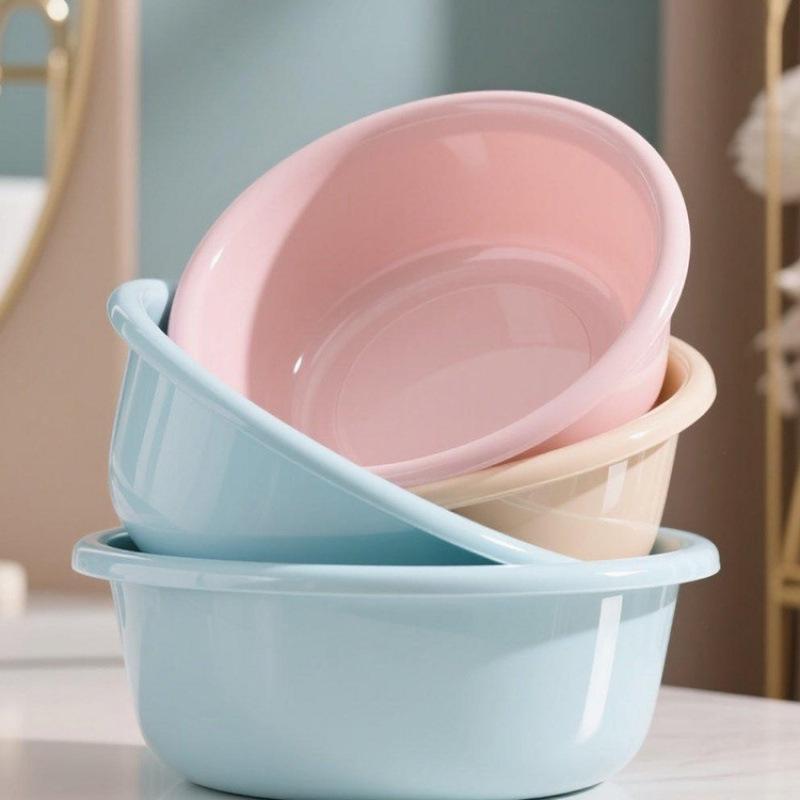 Large Durable Multi-Purpose Plastic Wash Basin for Dorms and Babies