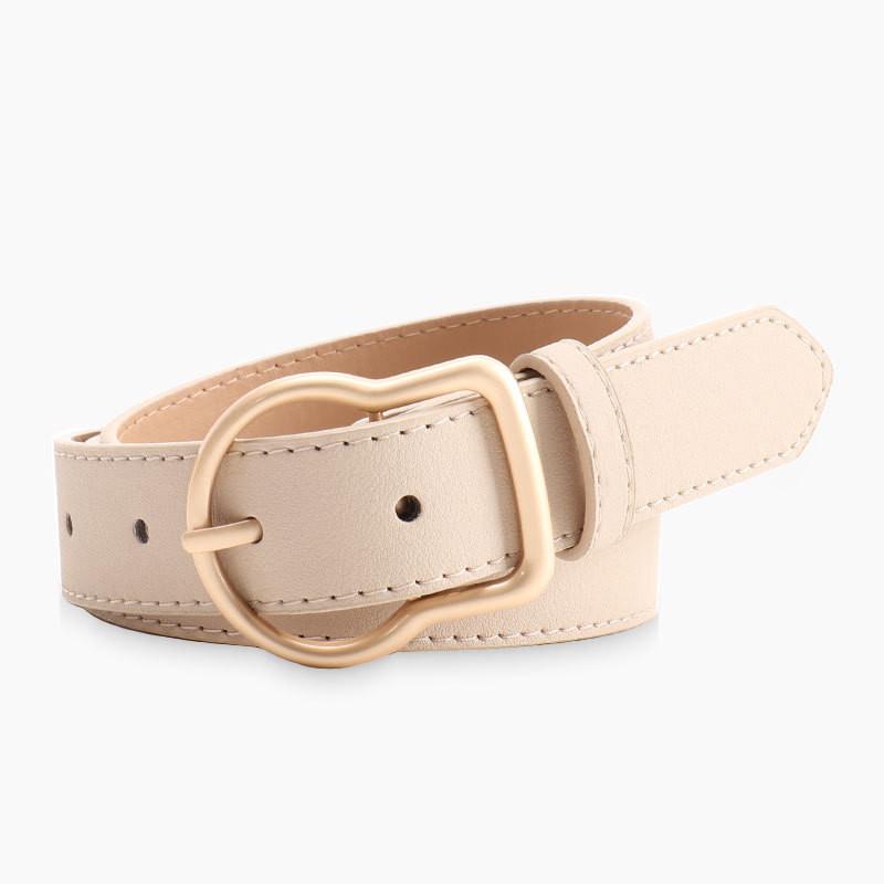 Womens With Belt Solid Color Design And Irregular Needle Buckle For Casual Wear