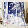 Cute Animal Theme Cats Dogs Lover Flannel Blanket Gifts Soft Warm Thin Blankets for Sofa Bed Car Camping All Season Customizable