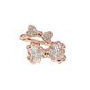 Sweet And Cool Pink Diamond Bow Series Open Ring Women'S Light Luxury Temperament Niche Design High-End Fashion Index Finger Ring