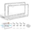 1/2Pcs 31*16cm Car Bling Crystal License Plate Frame Women Rhinestone License Plate Frame Cover Holder Car Accessories License Plate Covers Frames 6