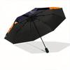 1pc Cute Happy Halloween Cat Witch Hat Automatic 3-Fold Umbrella Design, Cute Cartoon Pattern, Portable Outdoor Umbrella, Perfect, Holiday G