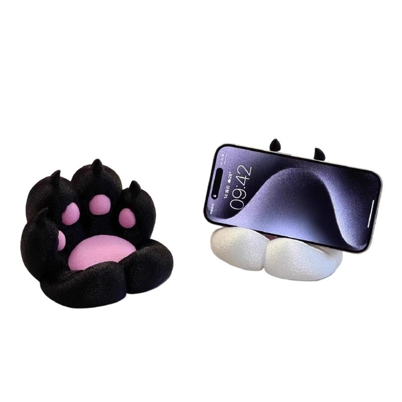 All Purpose Stable Feline Paws Phone Holder Support Brackets Antislip Silicone Pad Secure Device Holding Desk Accessory