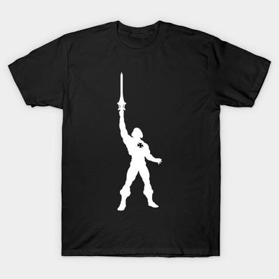 T-shirt Imprimé Noir Homme Taille Asiatique He-Man Maîtres de l'Univers Impression par Transfert Thermique Sans Découpe T-shirt en Coton