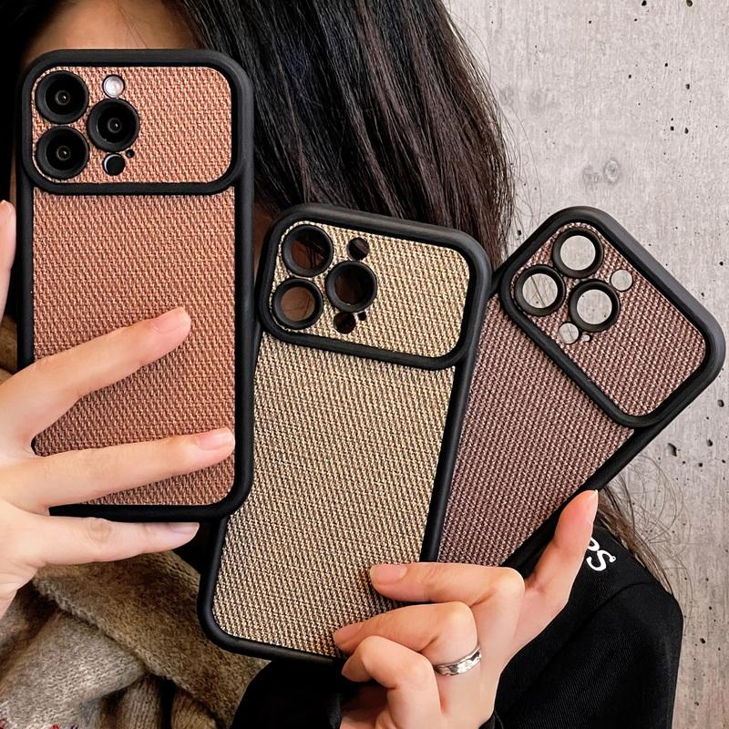 

Простой противоударный тканевый чехол для телефона для iPhone 15 Pro Max 14 13 12 11 из ТПУ с большим окном и линзами, защитный чехол для телефона