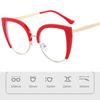 Cat Eye Women Eyeglasses Stylish Vintage Ultra Light Alloy Rim Spectacles Trendy Blue Light Blocking Computer Eyewear