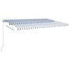 Manual Retractable Awning 500x350 Cm Blue and White