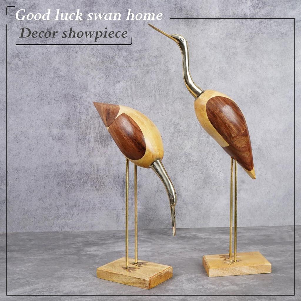 Svankran, Dekorativa turturfåglar, Antika Saras för heminredning - Set om 2 (16 tum)