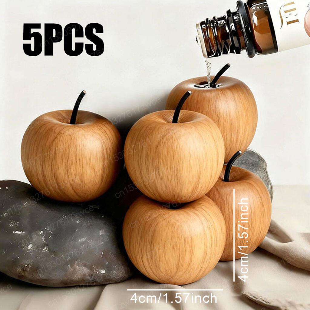 Natürliches Holz Apfel Aroma Diffusor Auto Haus Büro Tischdeko, Entspannender Duftspender, Weihnachtsgeschenk, Ätherisches Öl Diffusor