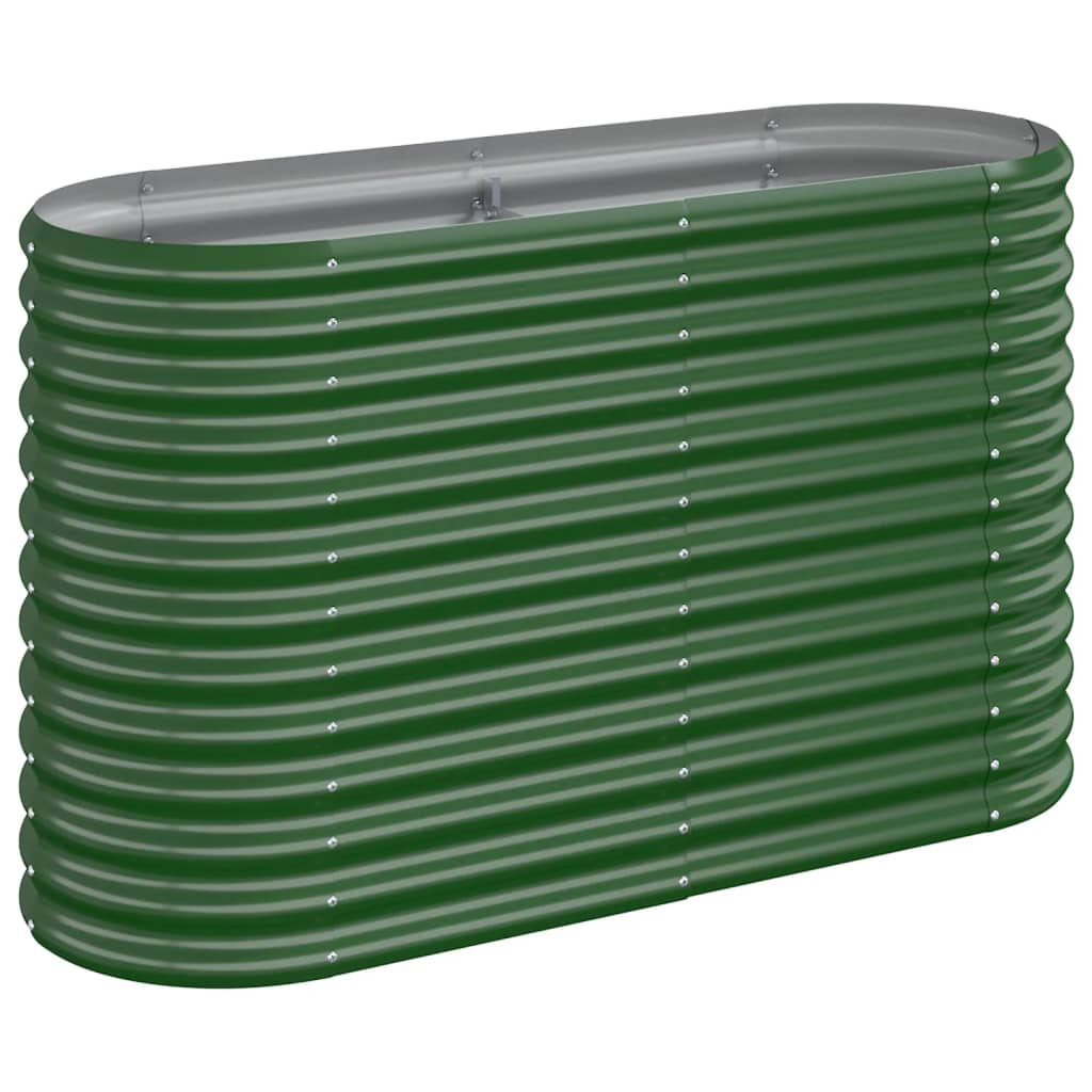 Raised Garden Bed Galvanized Steel 114 X 40 X 68 Cm Green