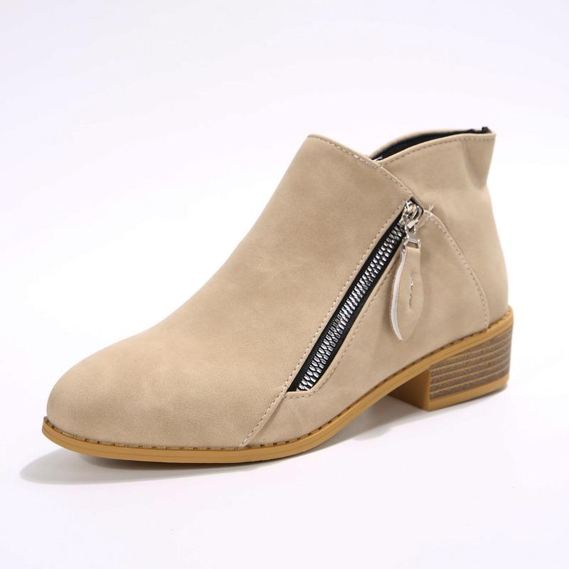 

Новая женская обувь: Женские ботильоны большого размера на толстом каблуке с боковыми молниями 43 хаки