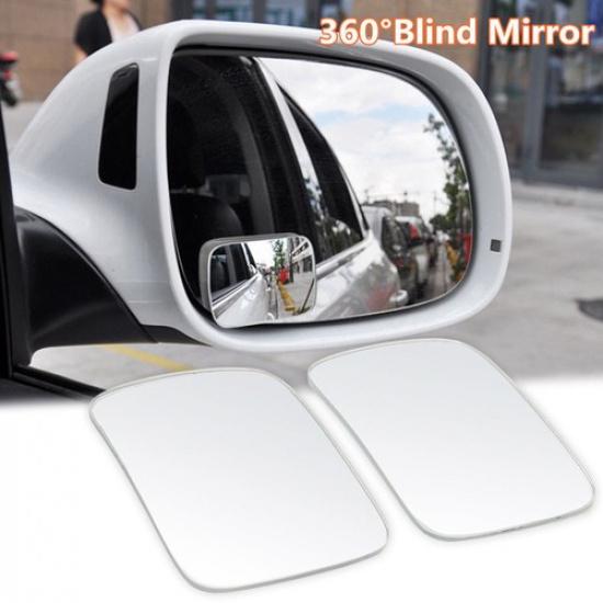 2PCS Car 360° Wide Angle Convex Rear Side View Blind Spot Mirrors Accessories-