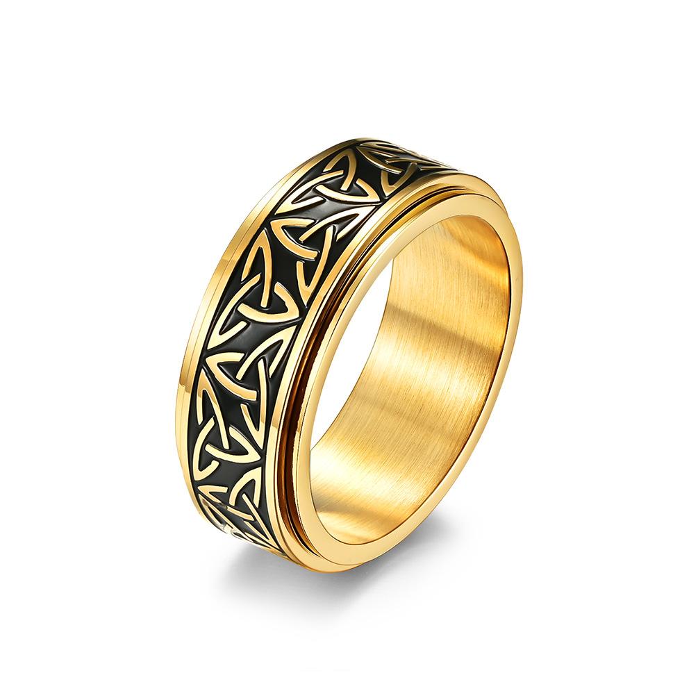 Vintage Irish Viking Celtics Knot Rings For Men Women Viking Stainless Steel Spinner Fidgets Rings Retro Rock Party Jewelry Gift