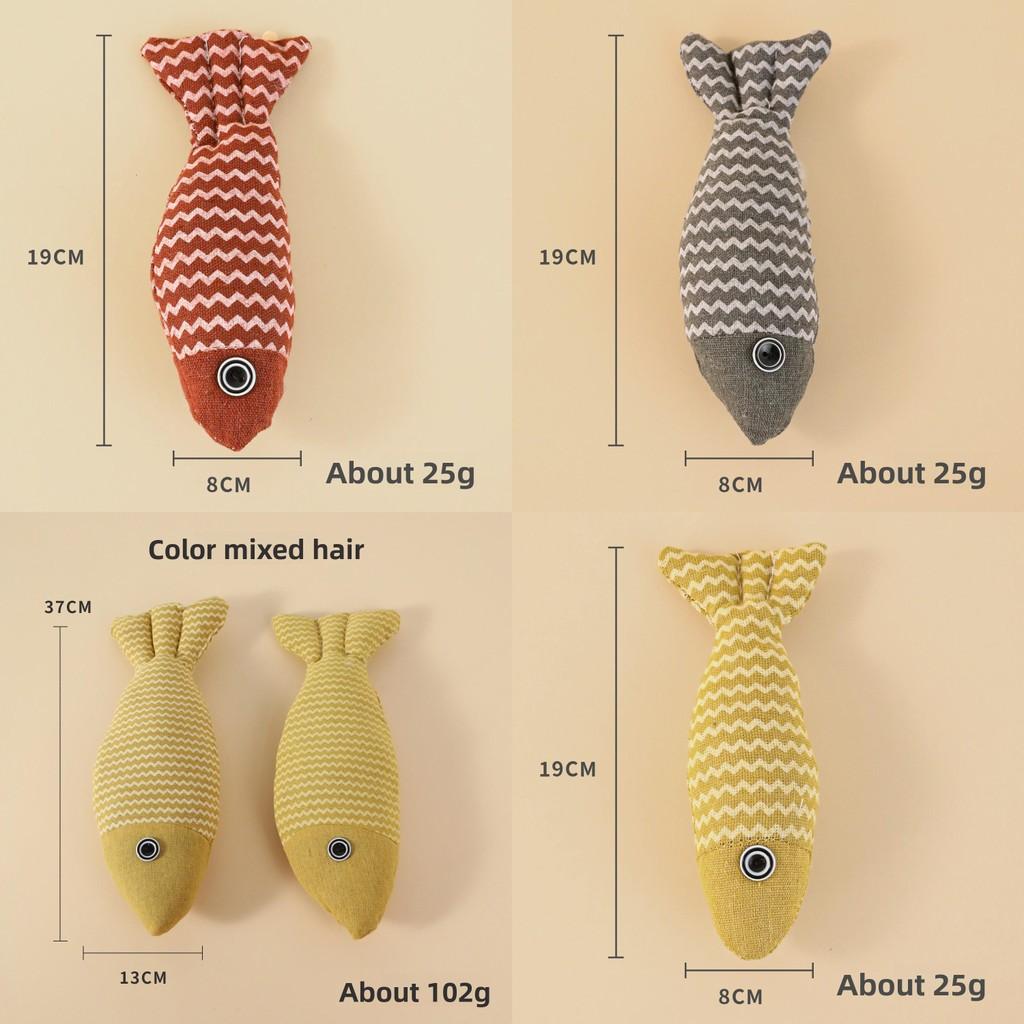 Cat Chewing Toy With Plush Fish Design For Interactive Play And Stress Relief