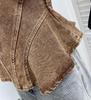 Women's Denim Bandeau: 2026 A-Line Short Sleeveless Top with Divided Stitching and Cinched Waist.