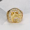 1 Pcs Hip Hop Stainless Steel Gold Color Jockey Club Horseshoe Horse Ring with Rhinestone for Men Gift Jewelry