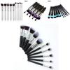 Cosmetic Brush Collection With Long Wooden Handles For Makeup Artists