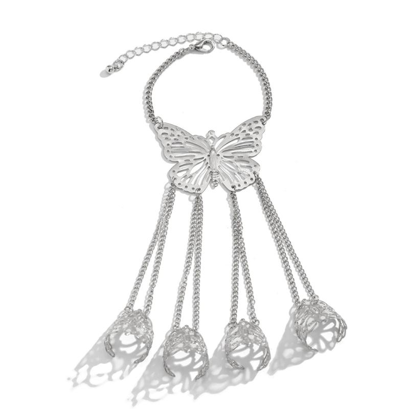 Ancient Queen Bracelet with Finger Nails Tip Claw Rings Belly Dance Hand Chain Jewelry Chain Finger Rings Bracelet Women