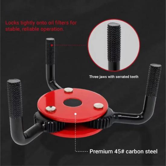 Auto Oil Three-claw Filter Wrench Oil Compartment Disassembly and Assembly Adjustable Disassembly Anti-skid Oil Filter Tool