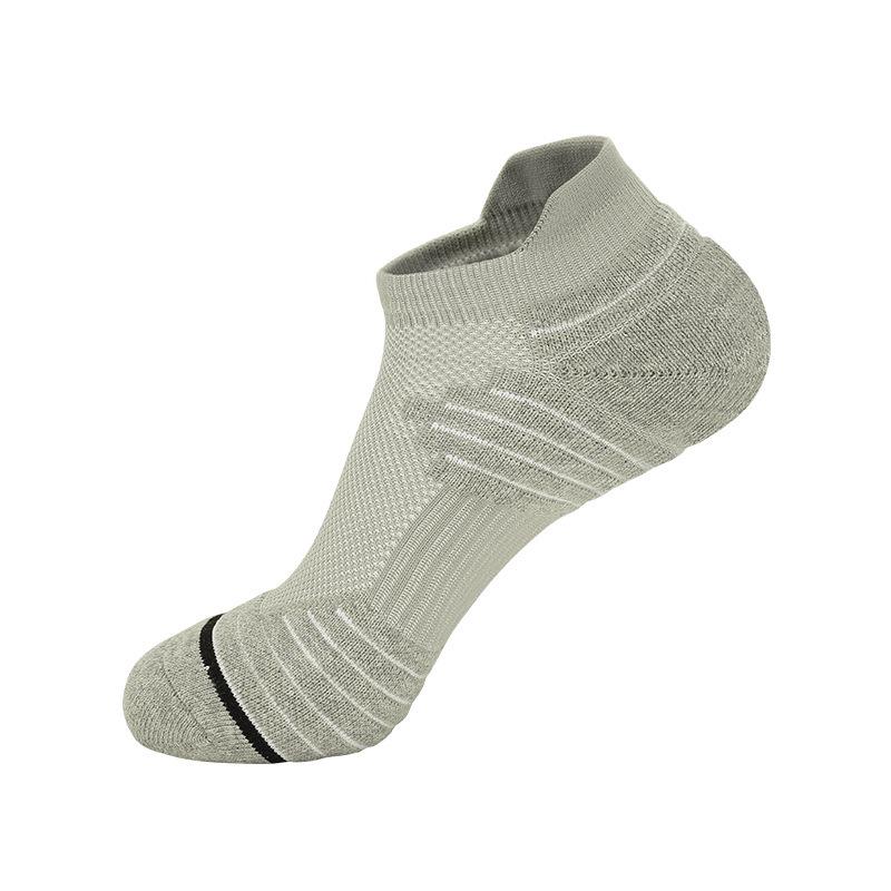 Summer Men'S Sports Socks Running Fitness Boat Socks Women'S Towel Bottom Sweat-Absorbing Breathable Non-Slip Badminton Socks Men