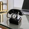 Study Room Decor Vintage Old Telephone Ornaments Mini Retro Desk Phone Classic Polished Phone Landline Resin Decorative Nostalgic Home Office