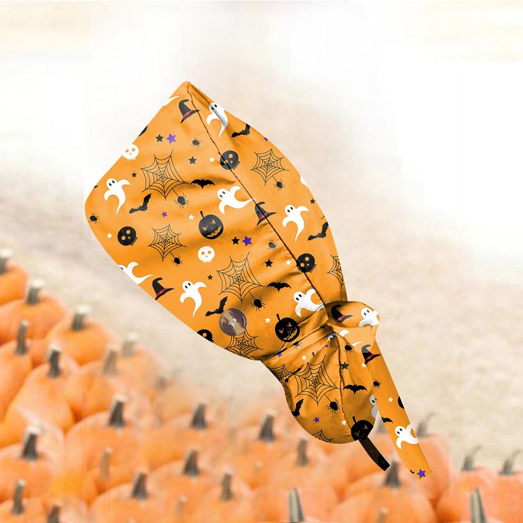 Módní pracovní čepice s halloweenským potiskem, ležérní dámská čepice do culíku, čepice Wash, čepice Baotou