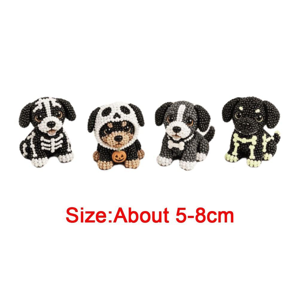 Süßes Design Halloween Perlenhund-Set Tierform Handgemachtes Perlenkunst-Set Heimdeko