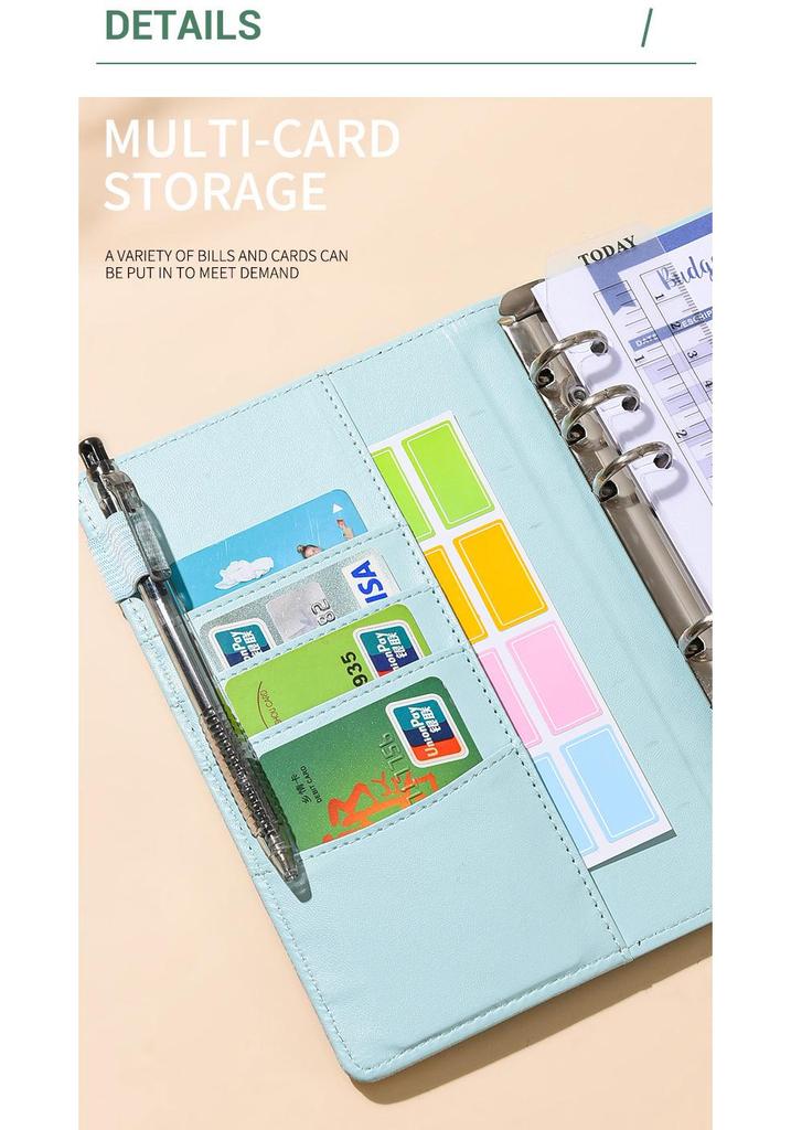 Macaron A6 Loose-Leaf Notebook for Phone, Cash, Budget, & Financial Planning