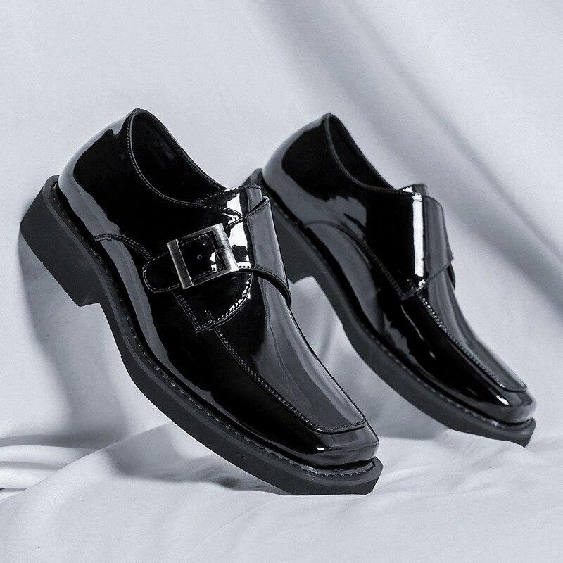 

Лакированные туфли, деловые мужские модельные туфли с квадратным носком, дышащие удобные мужские туфли-оксфорды, Zapatos De Hombre