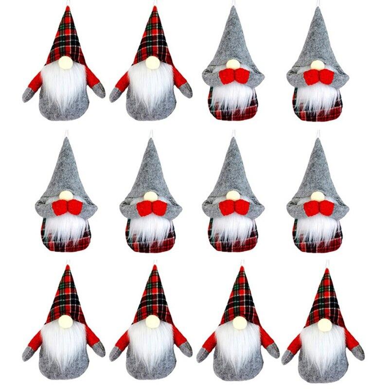 

4шт Рождественская елка Висячие гномы Безликая кукла Рождественское украшение
