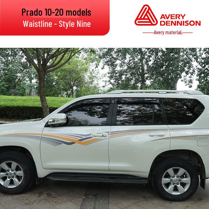 Toyota Prado 10-22 Models Car Body Color Stripe Decal Waistline Sticker.