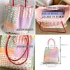 Spring New Korean Style Floral Double-Sided Shoulder Bag for Women Fresh Travel Canvas Tote Handbag