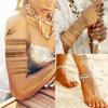 9 Sheets Flash Temporary Tattoos Metallic For Women Girl Golden Lion Sun Moon Star Butterfly Glitter Tattoo Sticker Fake Tatoos