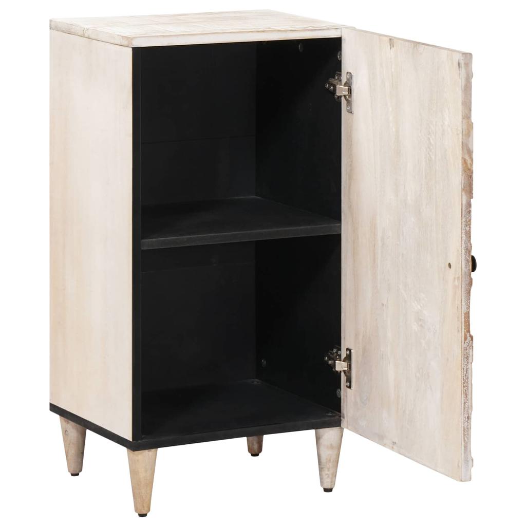 White Sideboard with Storage 40 x 33.5 x 75 cm Solid Mango Wood