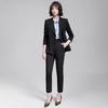 Women's Gray Double-Breasted Suit Set - 2025 Spring/Autumn British Style Formal Workwear
