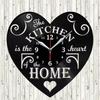 The Kitchen Is The Heart of The Home Inspired Vinyl Record Wall Clock Modern Design Home Kitchen Restaurant Decoration Clock