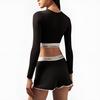 Calvin Klein Modern Gravity Gürtel Rundhals Einfach Bequem Buchstaben Langarm Basic Shirt Damen Tops Space-Black QF8009-UB1