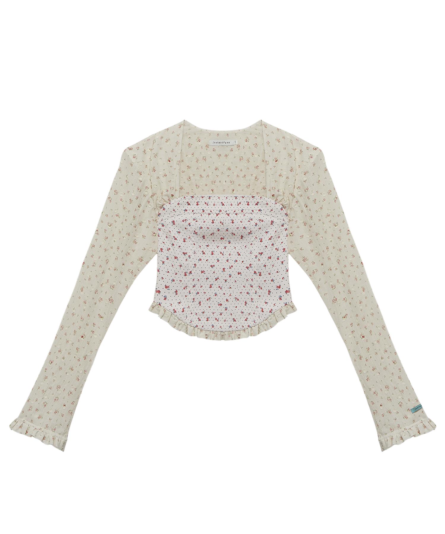 Instant Punk Lace Mix Square Neck Blouse White/S