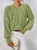 Women's Round Neck Cable Knit Sweater - Long Sleeve, Solid Color, Autumn Winter Versatile Pullover.