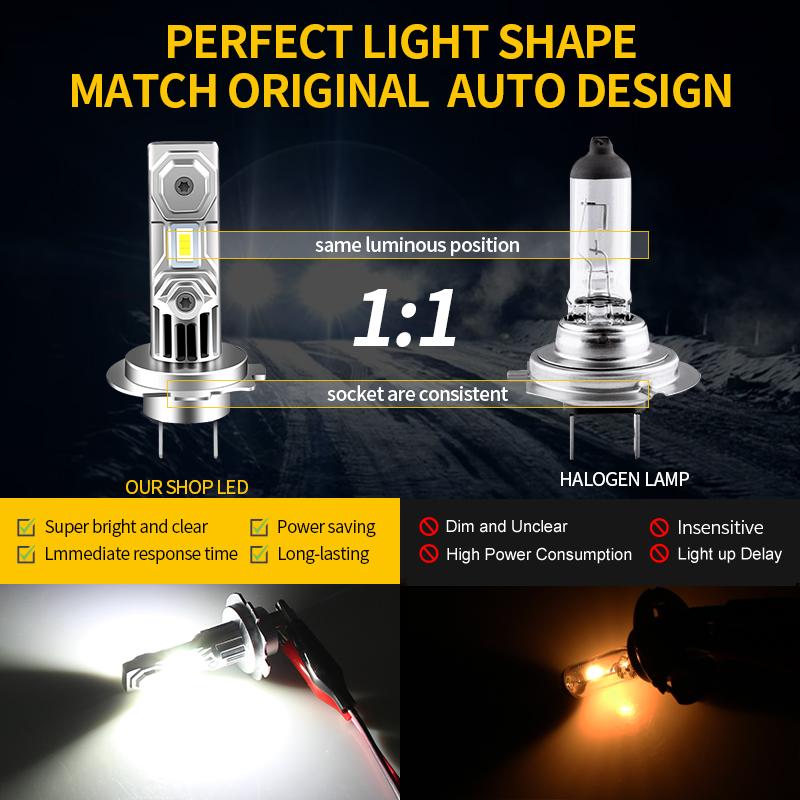 2PCS LED Headlight Bulb Kit H7 High Low Beam H11 Fog Lights 6000K White Bulbs Bright Lamp Canbus For Peugeot 208 GT 2014-2017