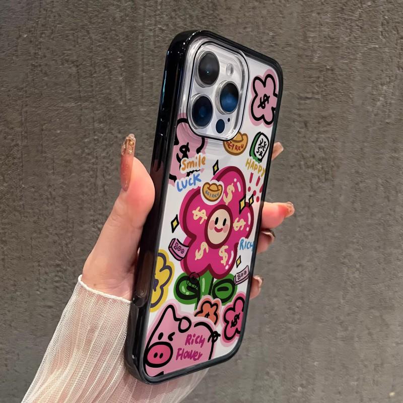 Soft Silicone Phone Case IPhone 16 Pro Max 17 With Cute Cartoon Design Anti Drop Full Coverage Korean Style
