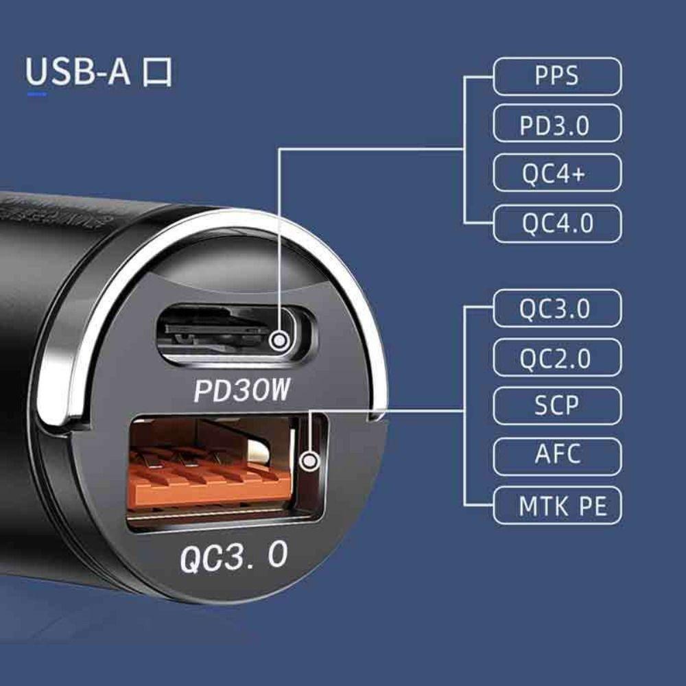 Super Charge Car Super Charge Ultra-Fast USB-A/USB-C Lighter Adapter Car Use